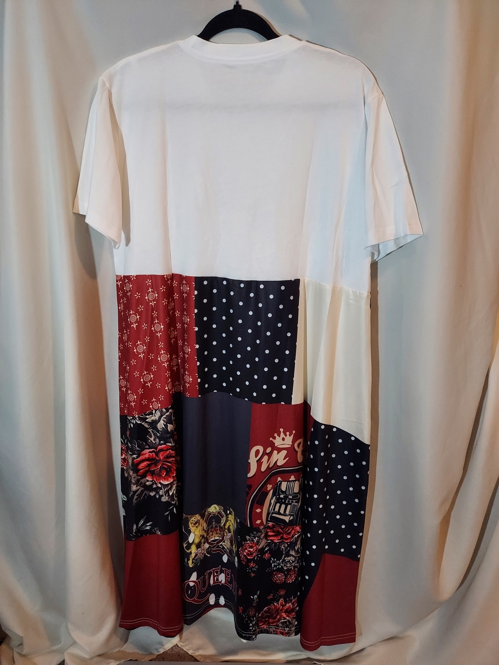 Neonaboutiques Upcycled Aerosmith Patchwork Grunge Maxi T-Shirt Dress Boho XL - Picture 2 of 8